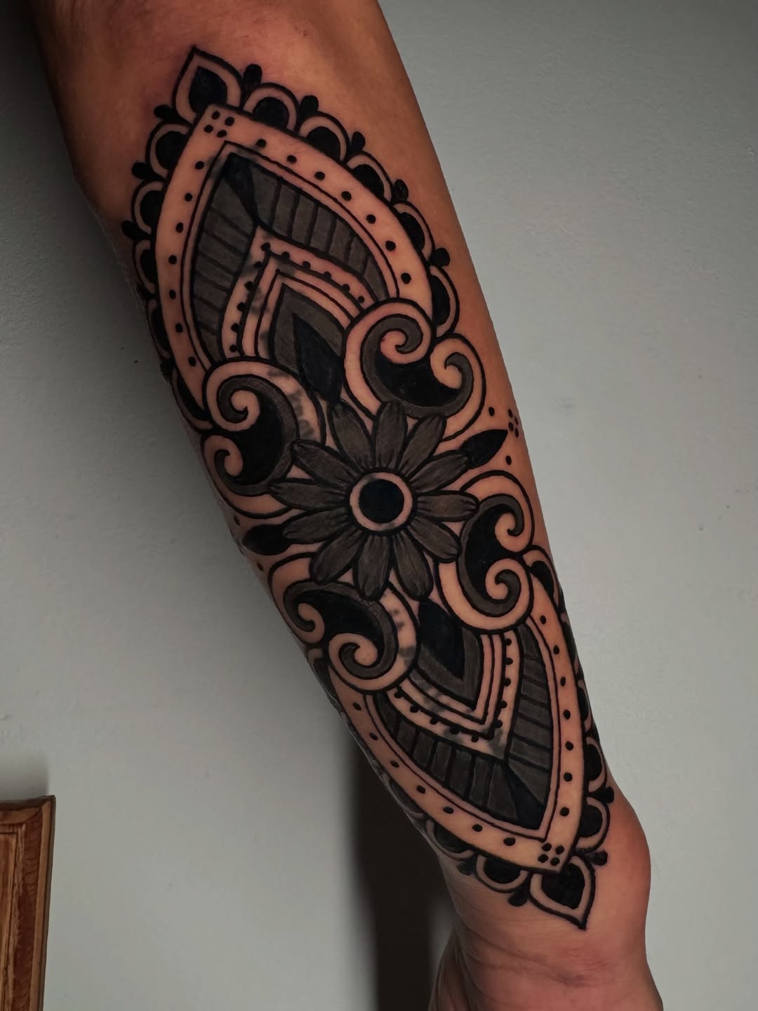 Tattoo by @chozentattoo — black_and_grey, ornamental