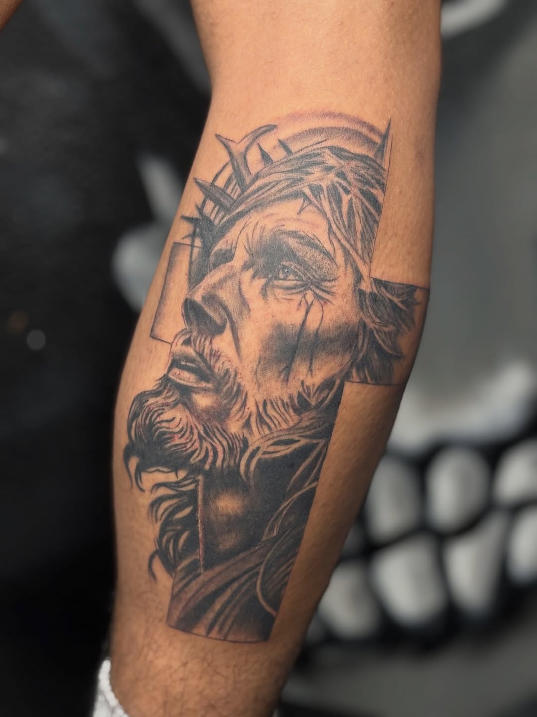 Tattoo by @brixtatts β realism, black_and_grey