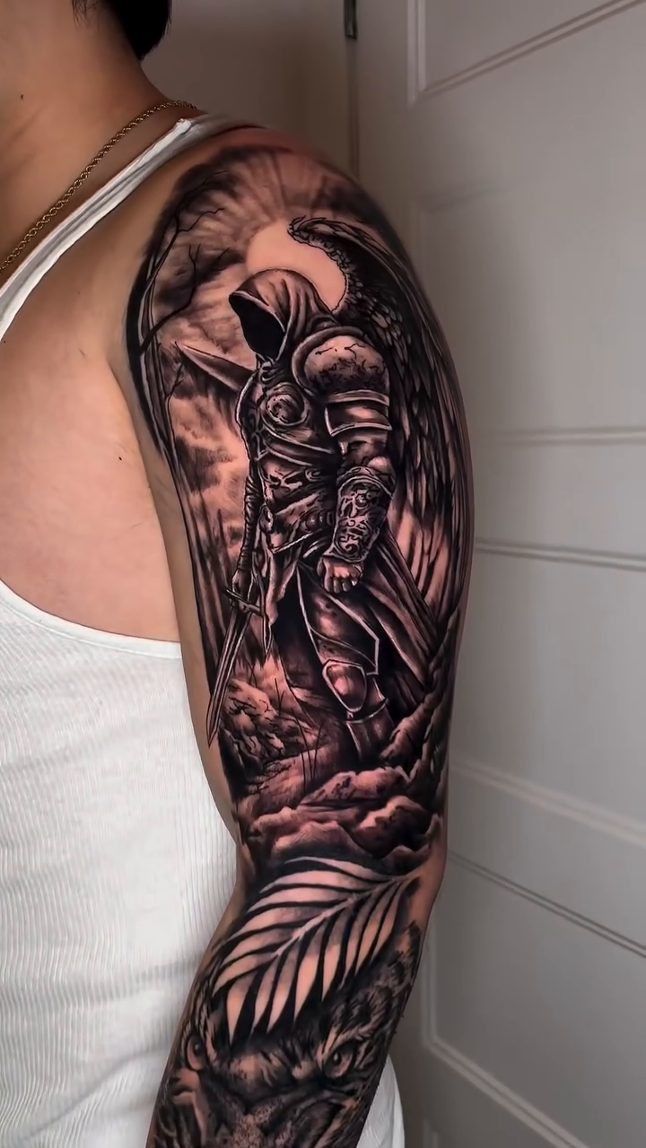 Tattoo by @echevarriatattoo — dark_realism, black_and_grey