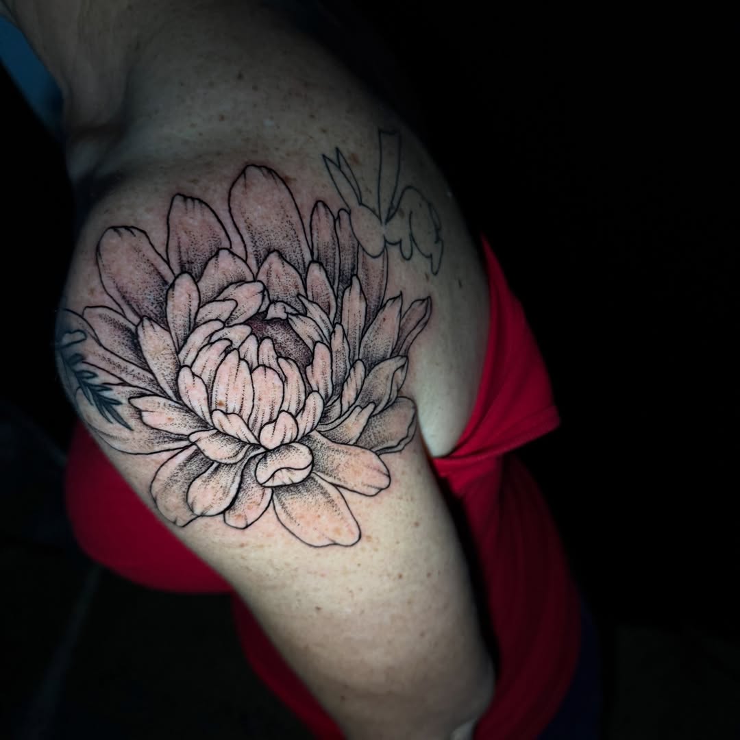 Tattoo by @tattoos.by.deana โ dotwork, black_and_grey
