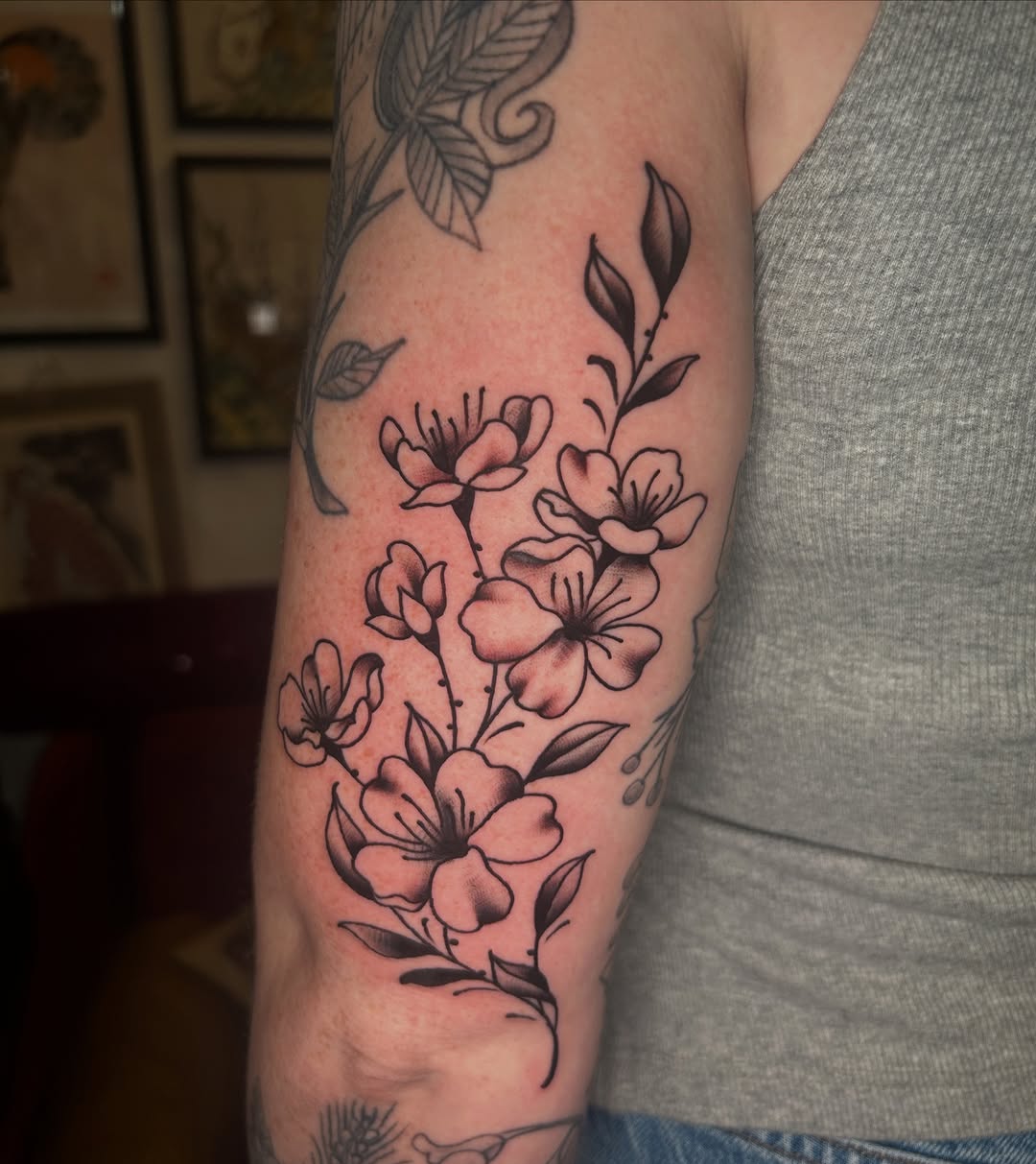 Tattoo by @tattoosbyolivia — illustrative, black_and_grey