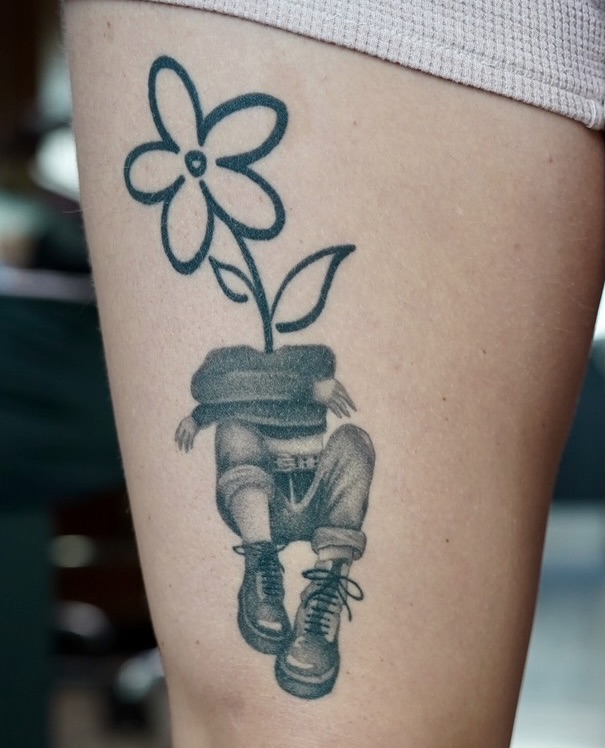 Tattoo by @denisegarner.art — illustrative, black_and_grey