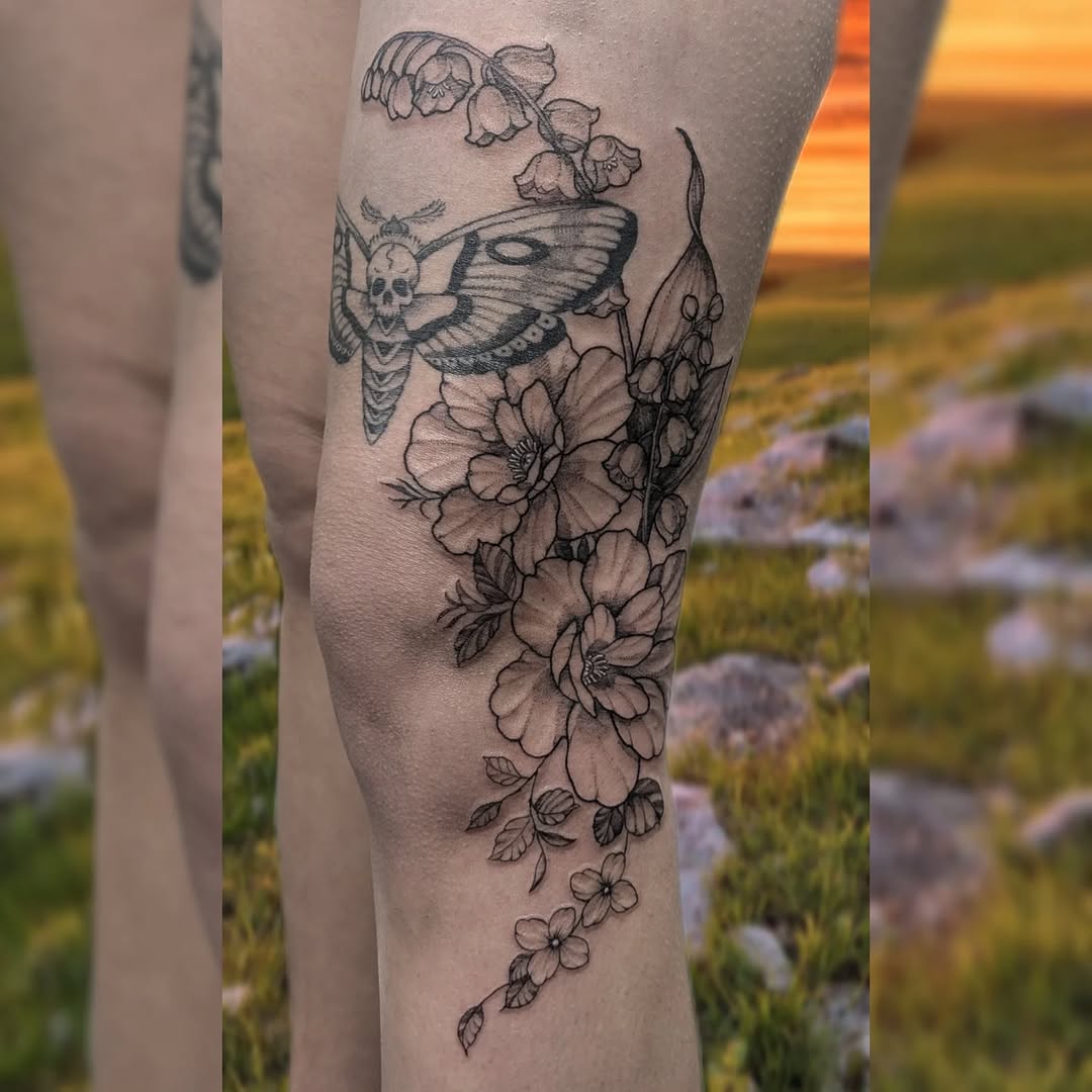 Tattoo by @crappie.tatts — illustrative, black_and_grey