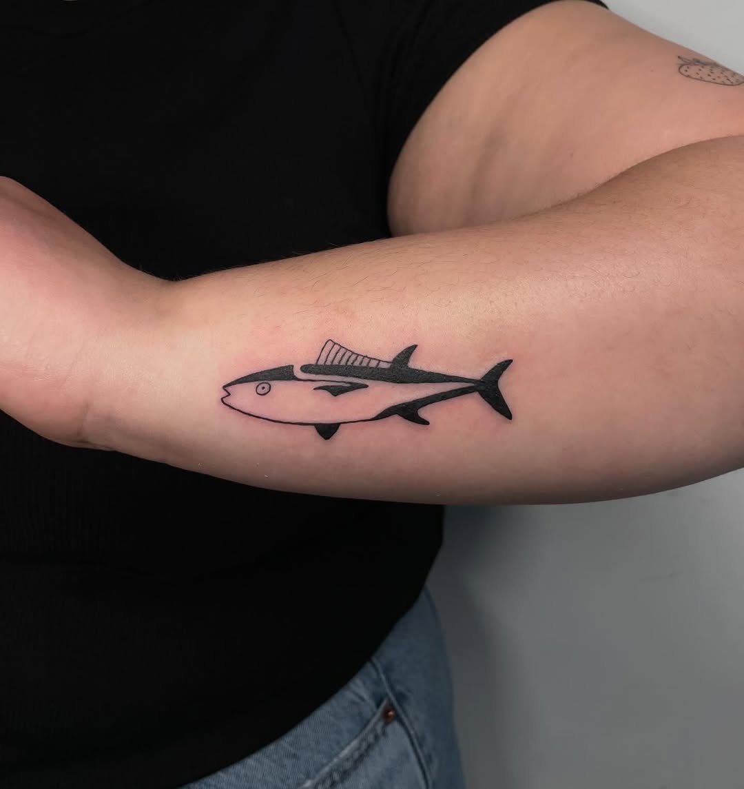 Tattoo by @iris.tats — illustrative, blackwork