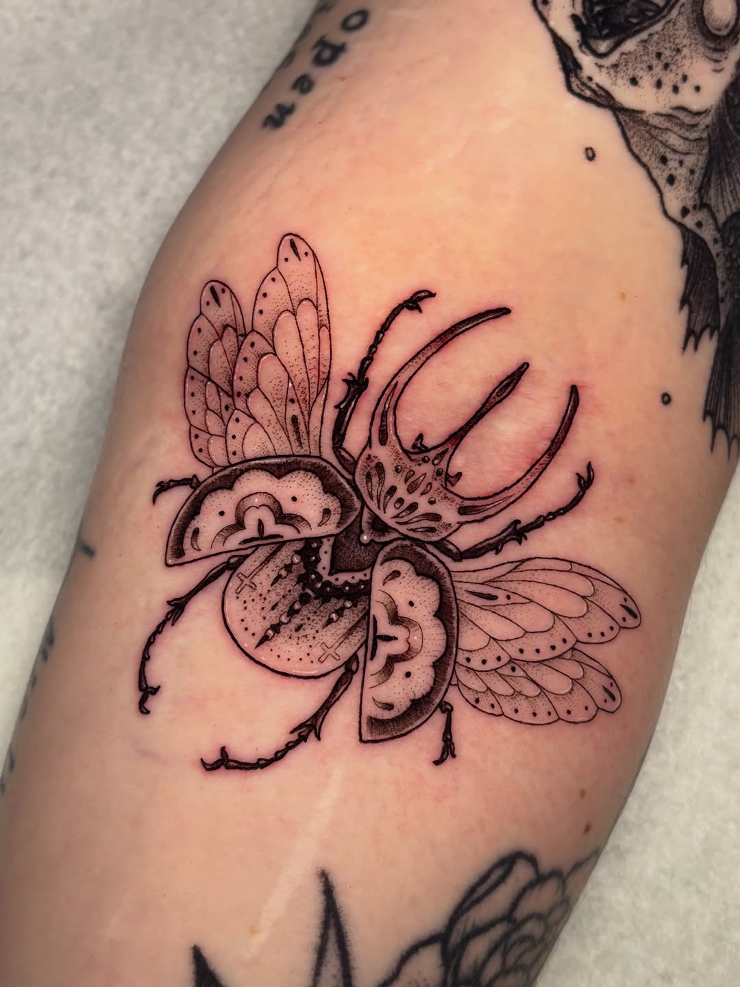 Tattoo by @witching.hourrr โ dotwork, black_and_grey
