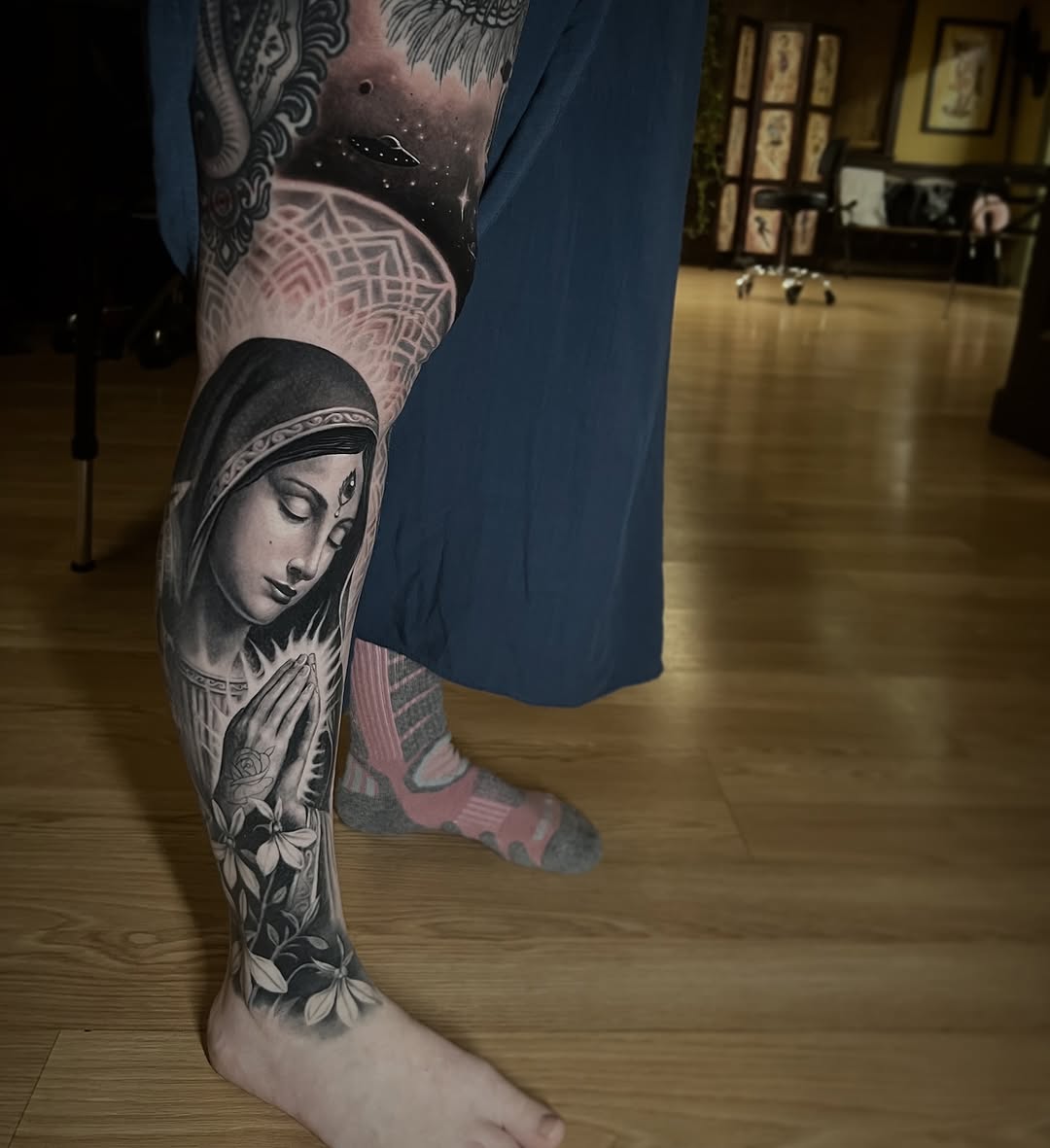 Tattoo by @aaronmckinneytattoo — realism, black_and_grey