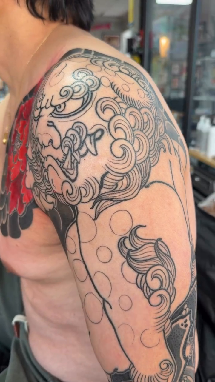Tattoo by @cdragontattoo — japanese_irezumi, black_and_grey