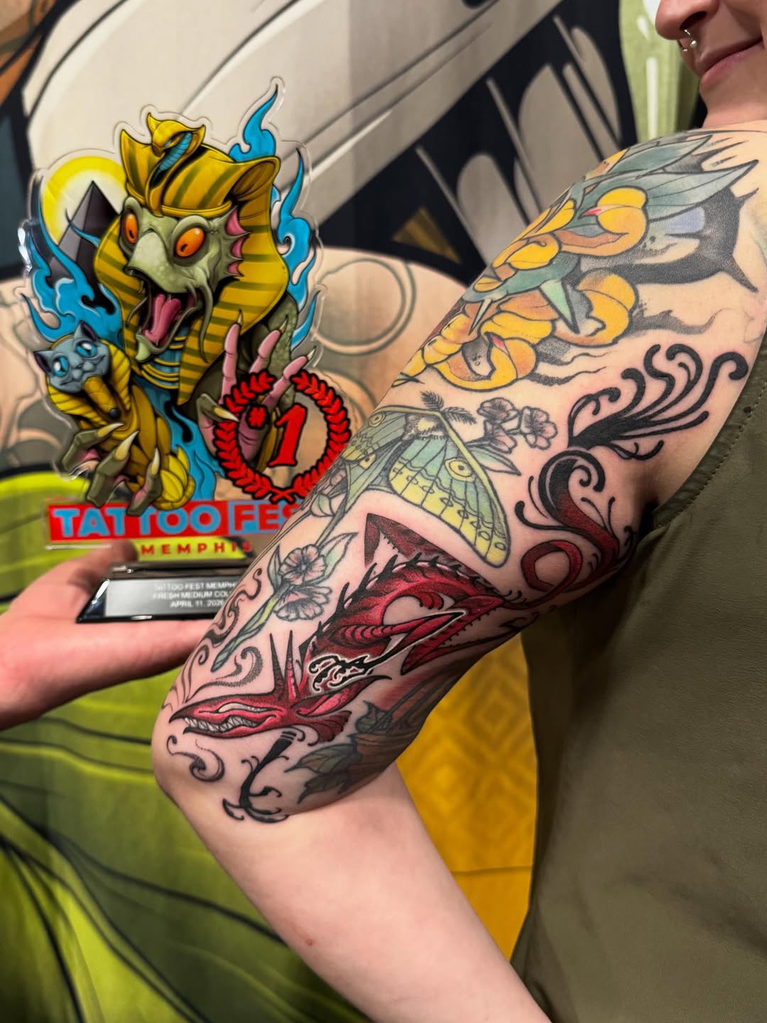 Tattoo by @l0ufio — new_school, trash_polka