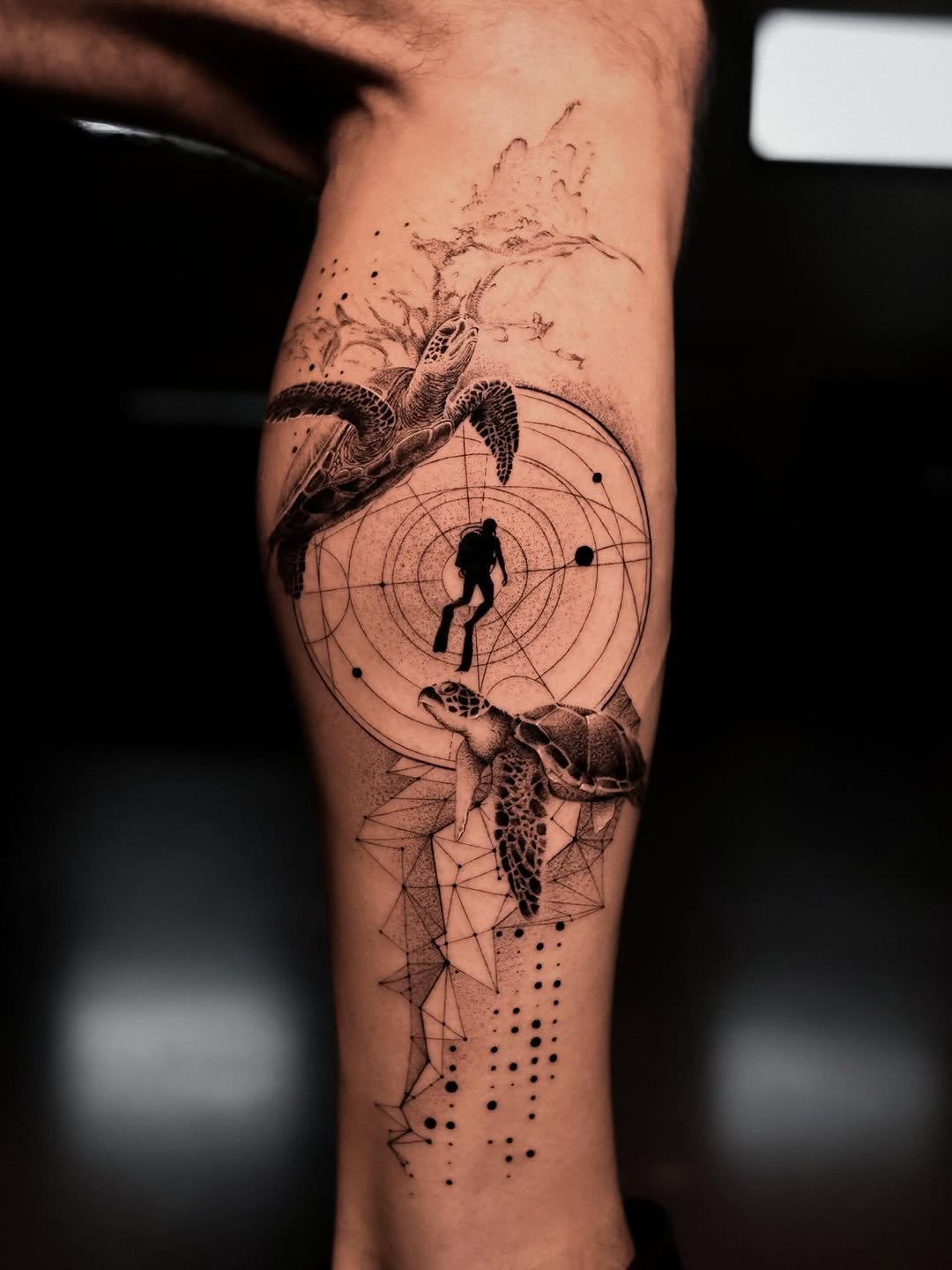 Tattoo by @nikitka.heretic — blackwork, illustrative