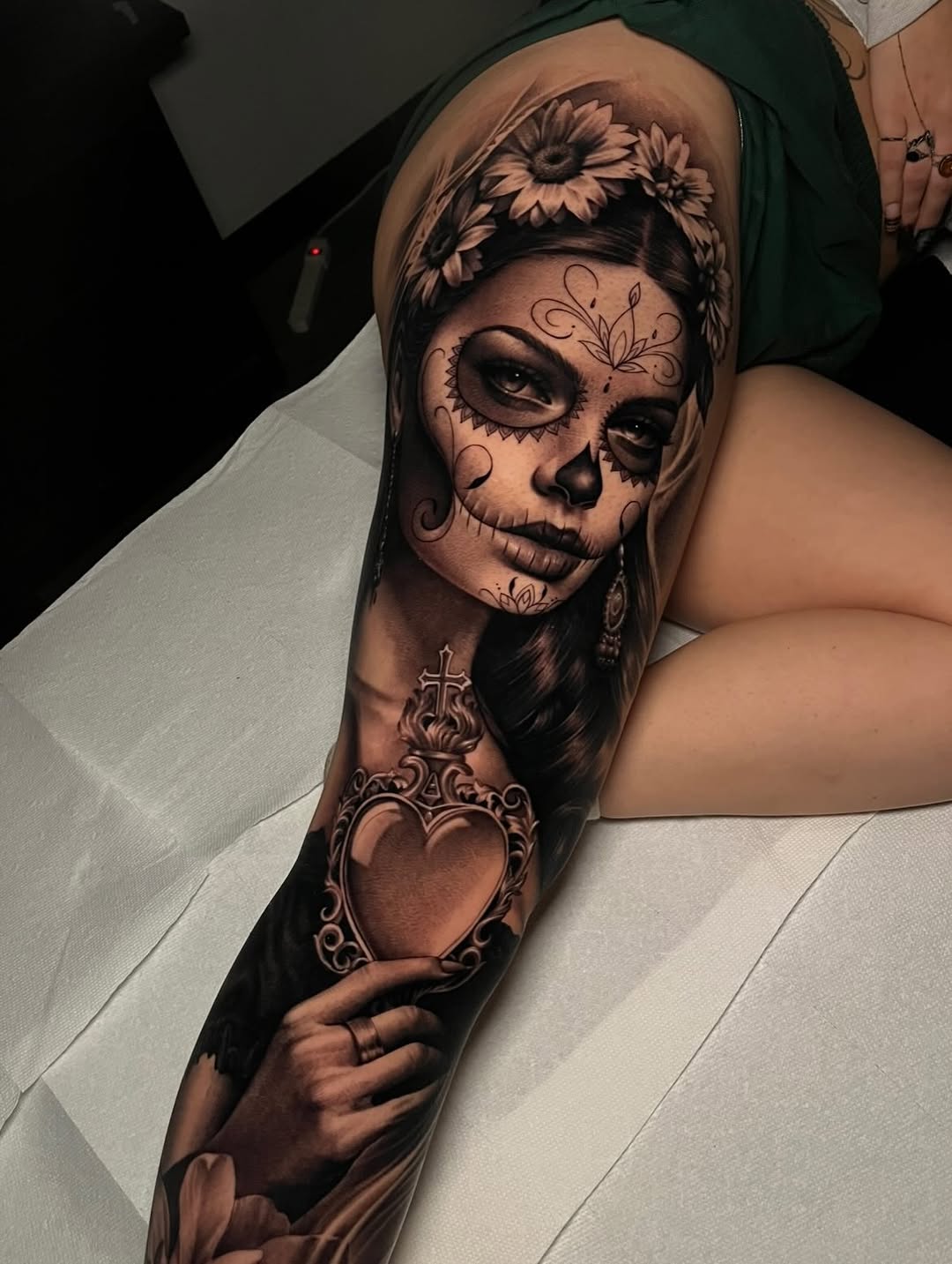Tattoo by @4biddenfruit.tattoo โ realism, black_and_grey