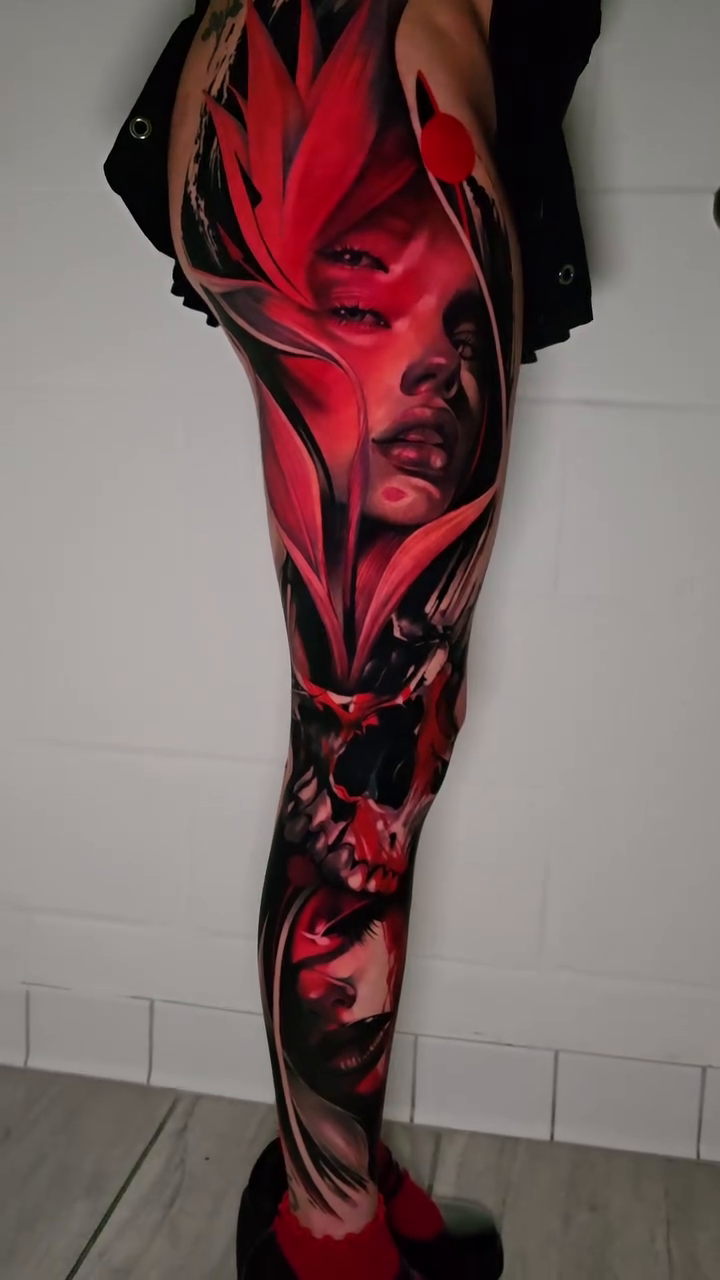 Tattoo by @mary.moss.tats — dark_realism, trash_polka