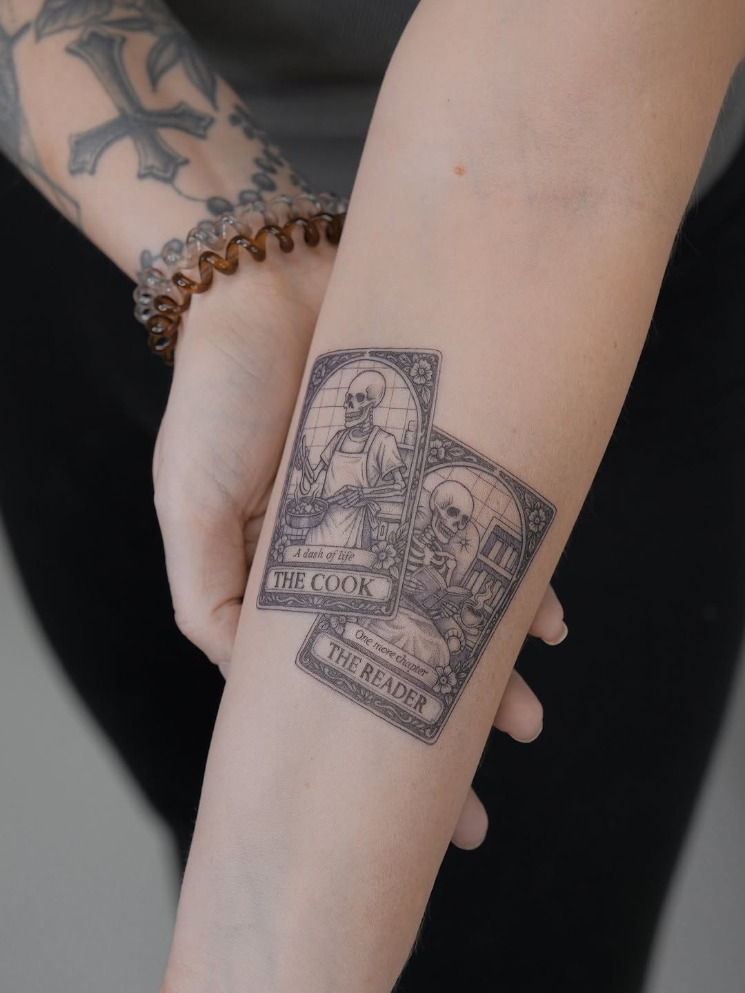 Tattoo by @naughty_rabbit_tattoo — black_and_grey