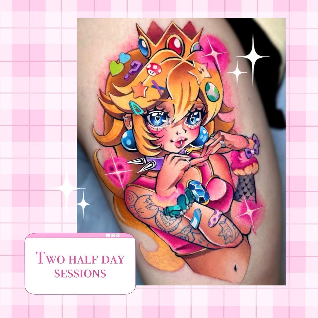 Tattoo by @tamagothchick β new_school, anime