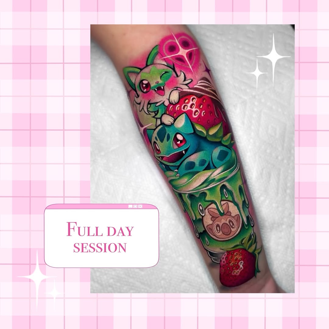 Tattoo by @tamagothchick β new_school, anime