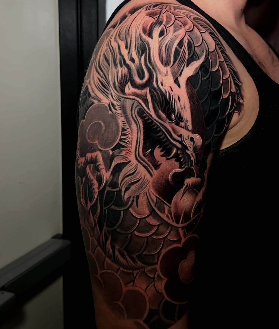 Tattoo by @tat2one β japanese_irezumi, black_and_grey