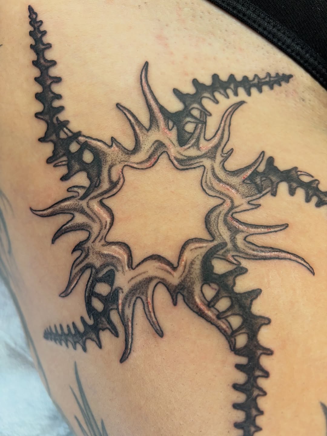 Tattoo by @bobibeanz — blackwork, ornamental