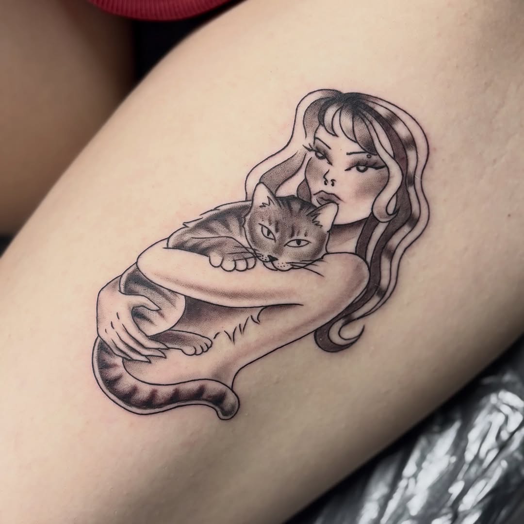 Tattoo by @sydhonn — illustrative, black_and_grey
