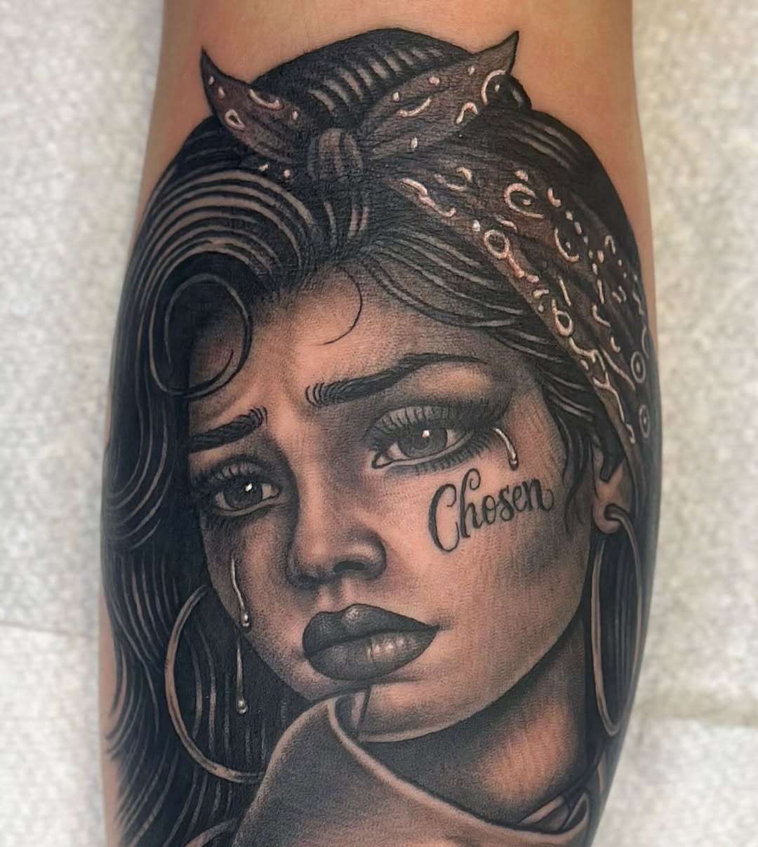 Tattoo by @jettjansky — chicano, black_and_grey