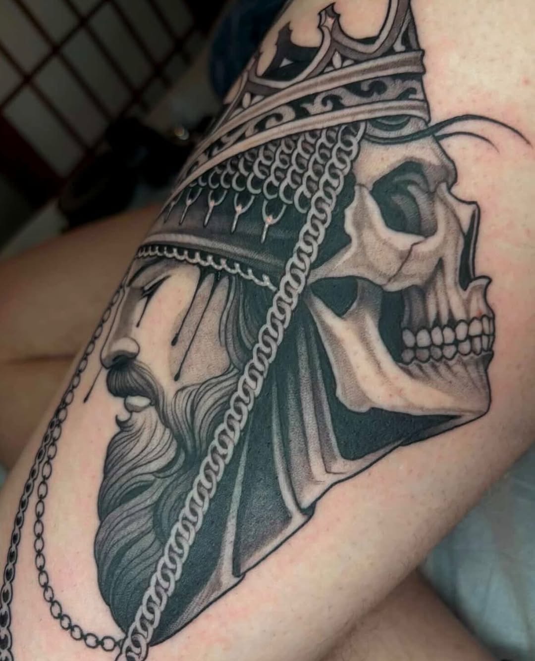 Tattoo by @madelart_ — black_and_grey, realism