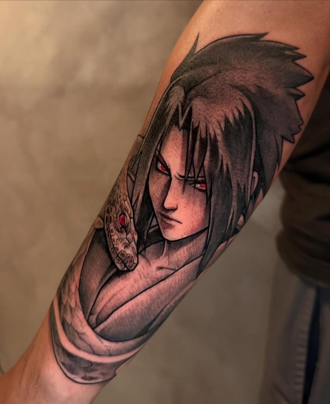 Tattoo by @emi_inks โ anime, black_and_grey