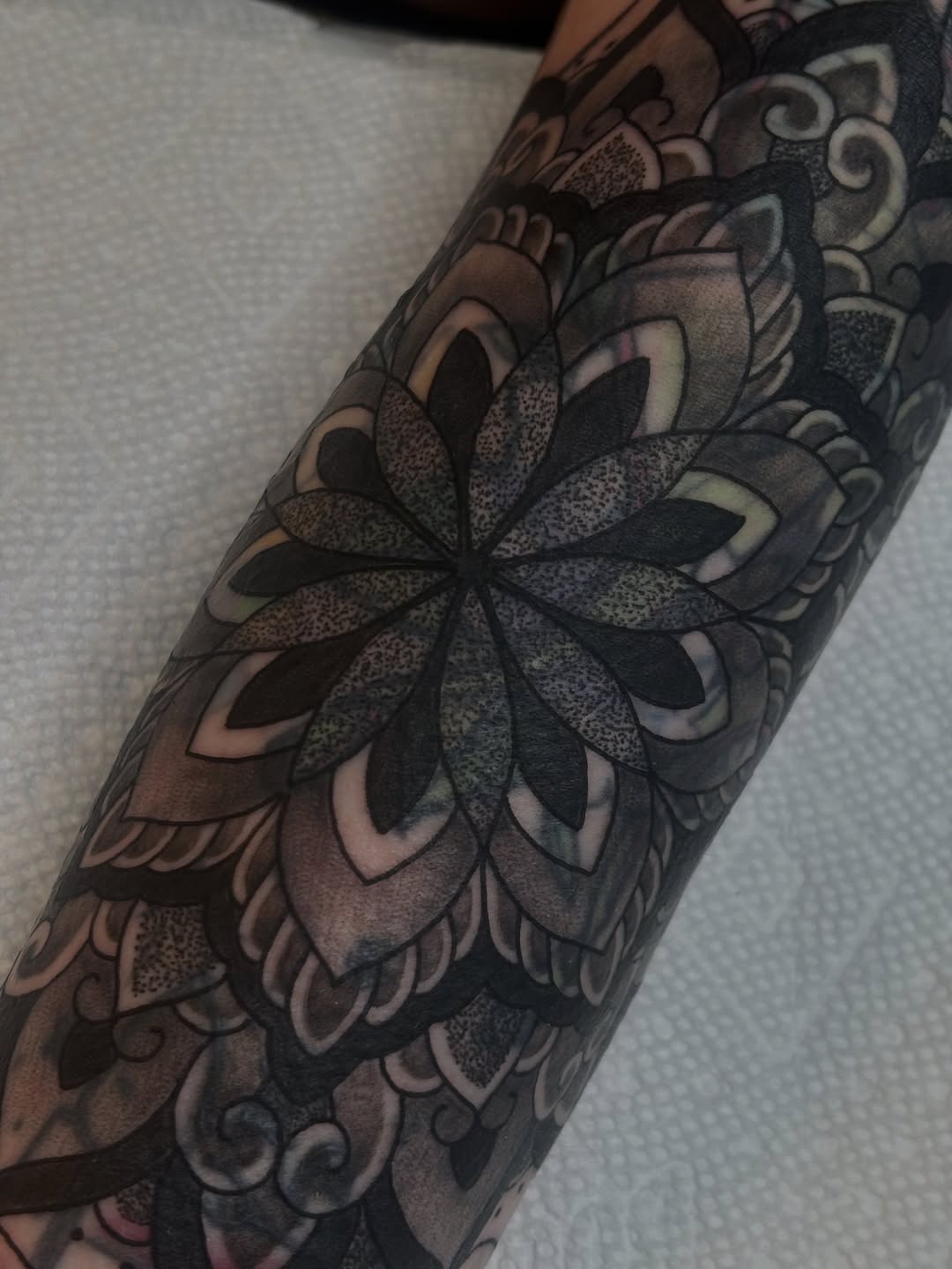 Tattoo by @madelinekristentattoo — blackwork, ornamental