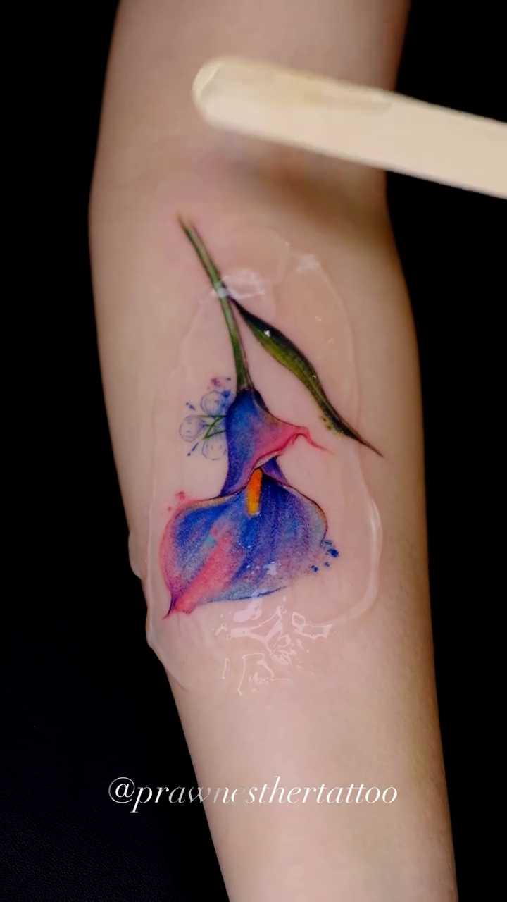 Tattoo by @prawnesthertattoo — fine_line, watercolor