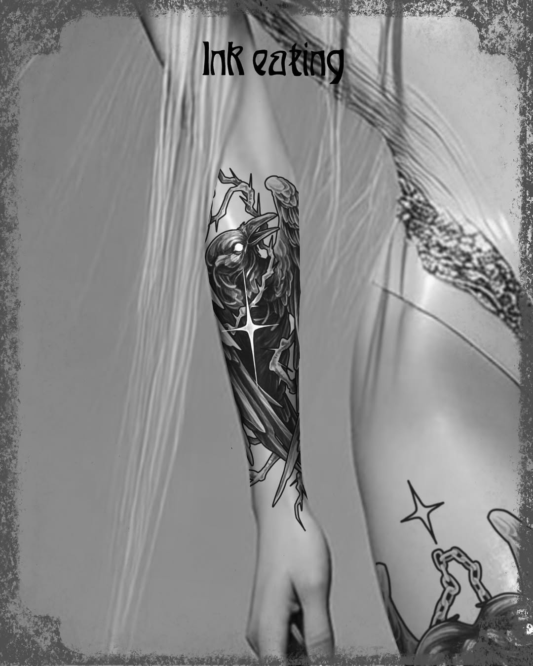 Tattoo by @ink_eating — dark_realism, black_and_grey