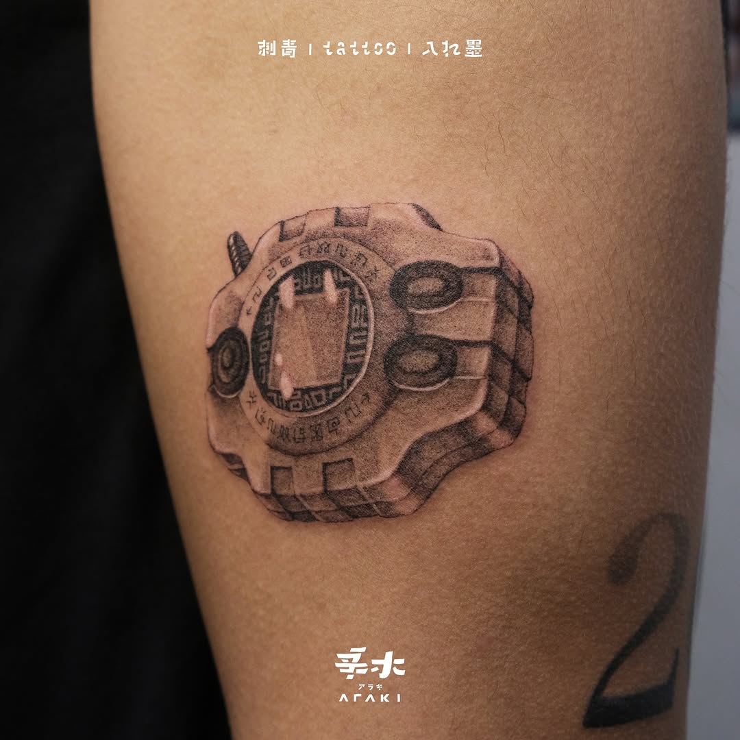Tattoo by @araki_tattoo — realism, black_and_grey