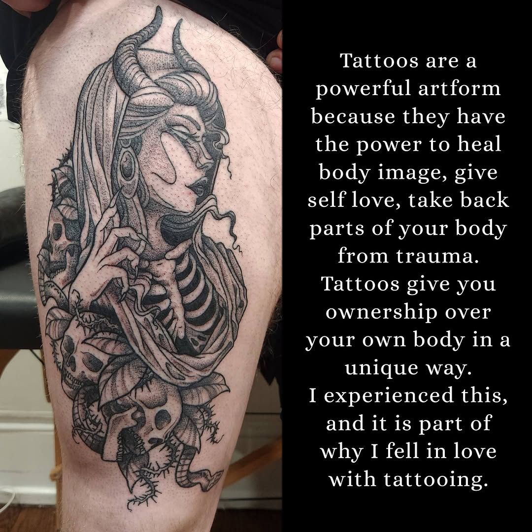 Tattoo by @captain.slug โ black_and_grey, dark_realism