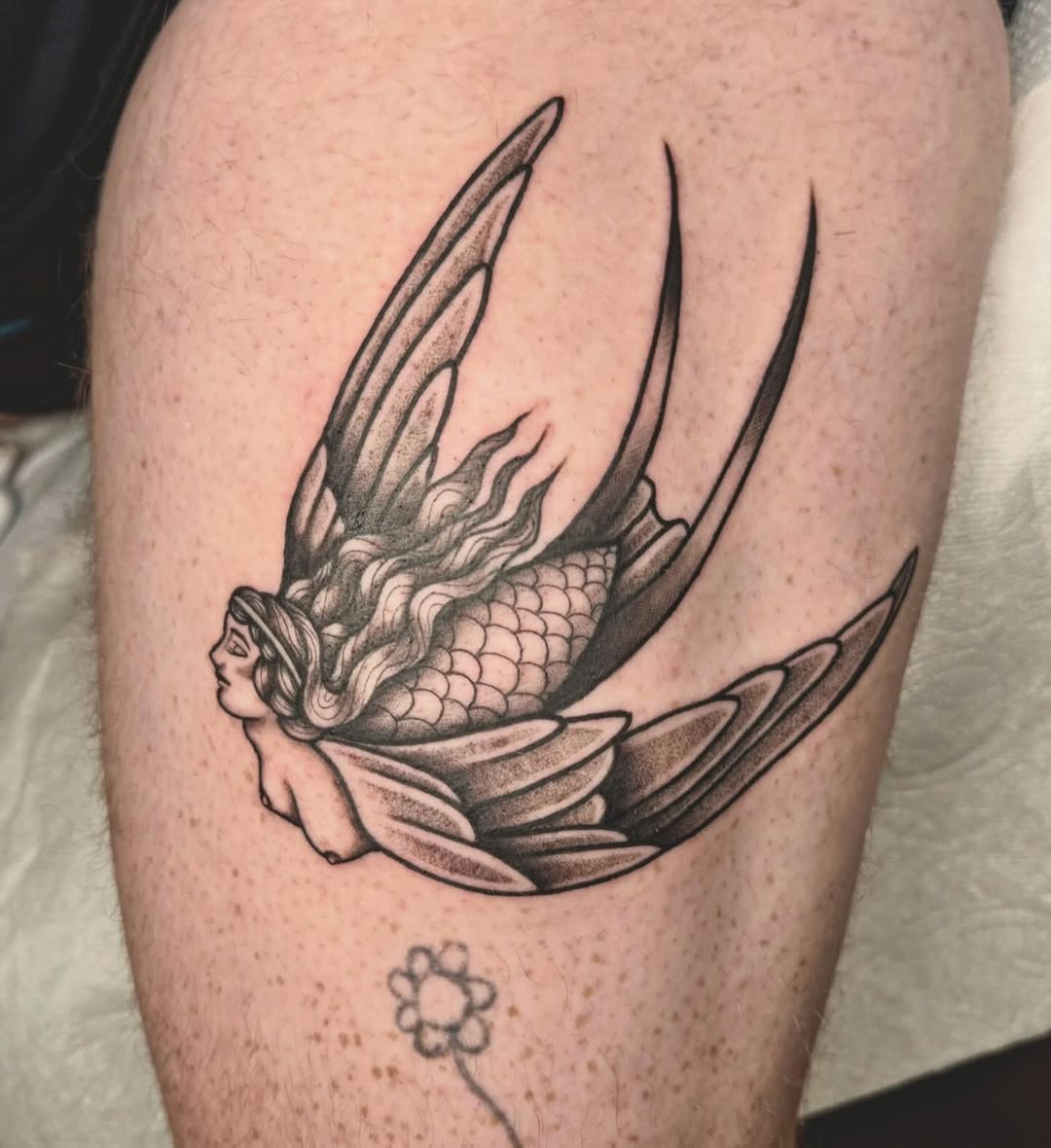 Tattoo by @seanmademeink — black_and_grey, neo_traditional
