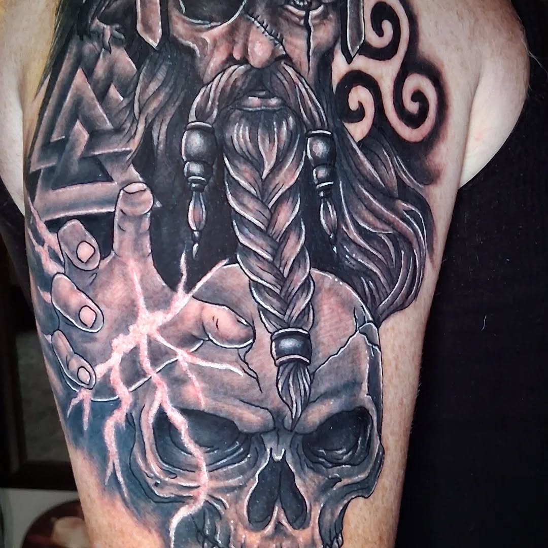 Tattoo by @tattoodaveatlivingcanvastattoo — black_and_grey, realism