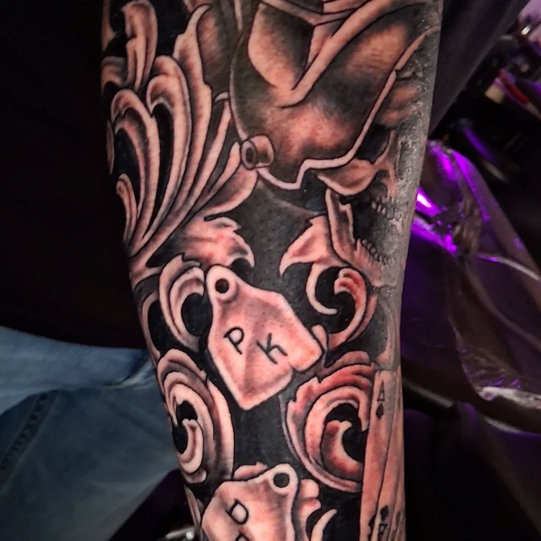 Tattoo by @tattoodaveatlivingcanvastattoo — black_and_grey, realism