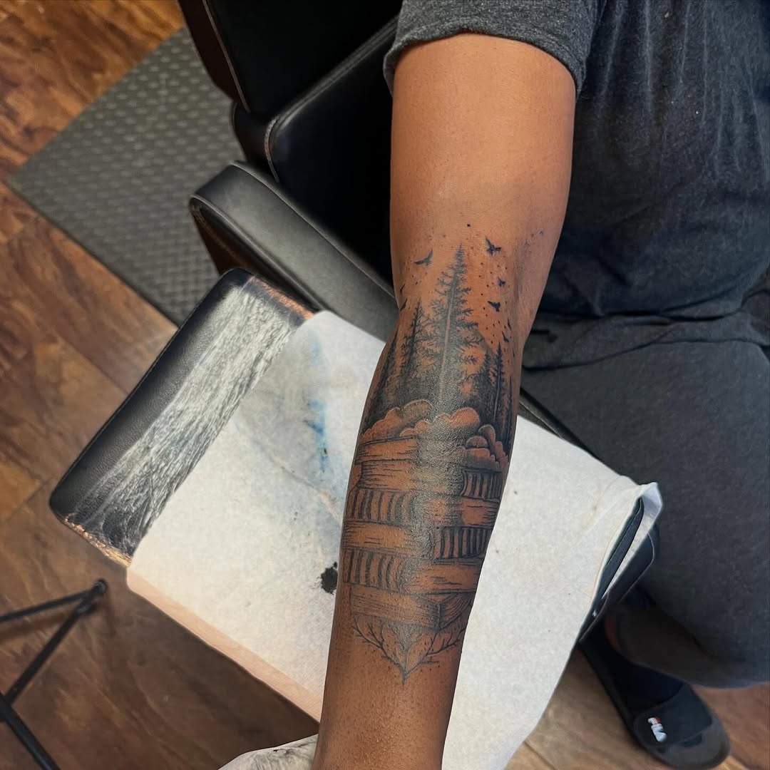 Tattoo by @charlotte.monae — illustrative, black_and_grey
