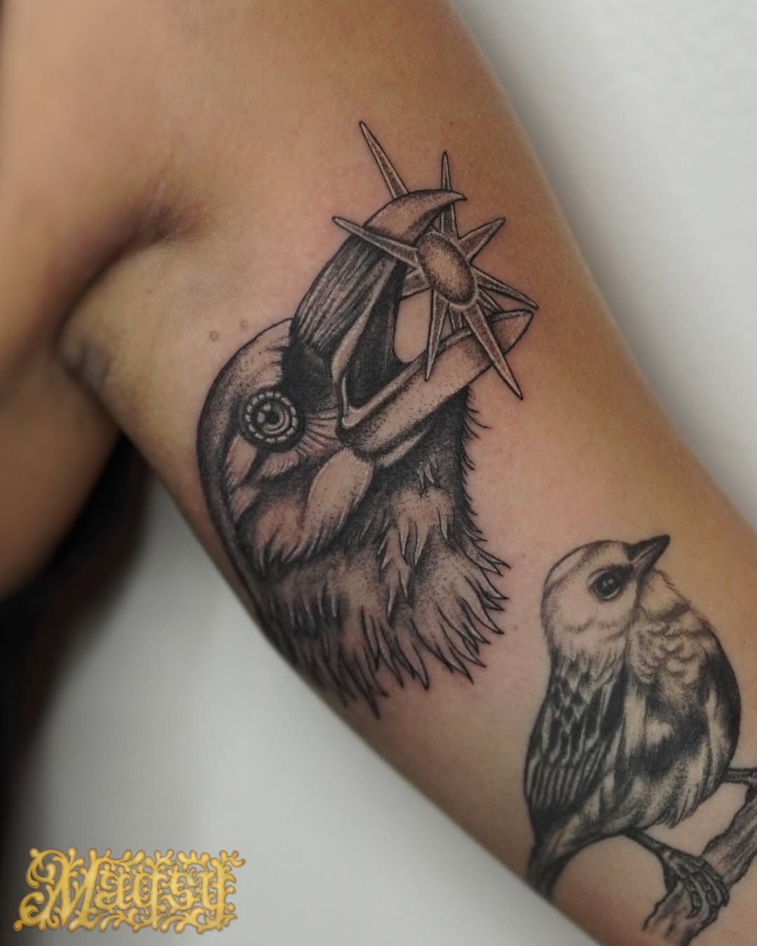 Tattoo by @artofmagsy — black_and_grey, realism