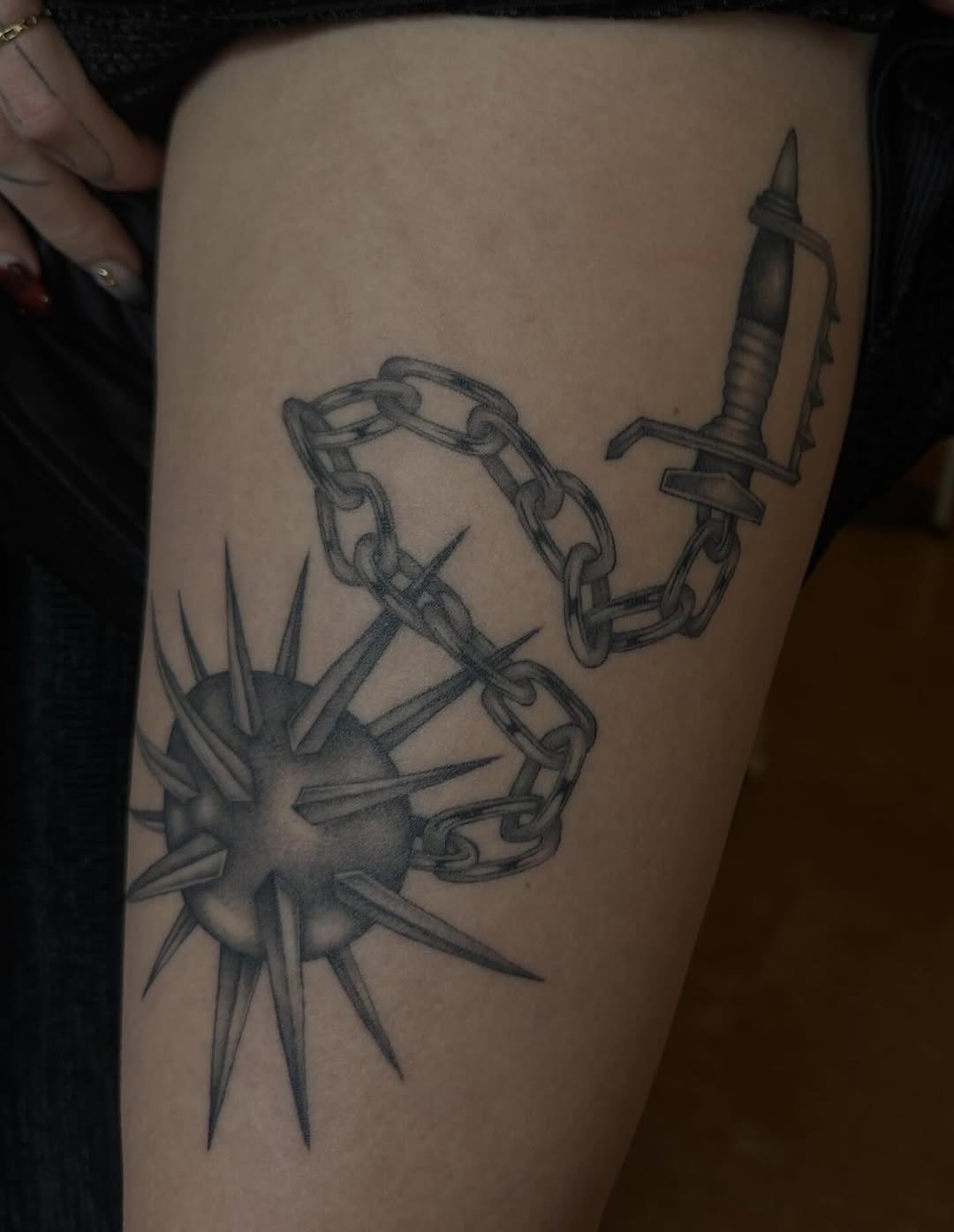 Tattoo by @b4dpain β black_and_grey, illustrative