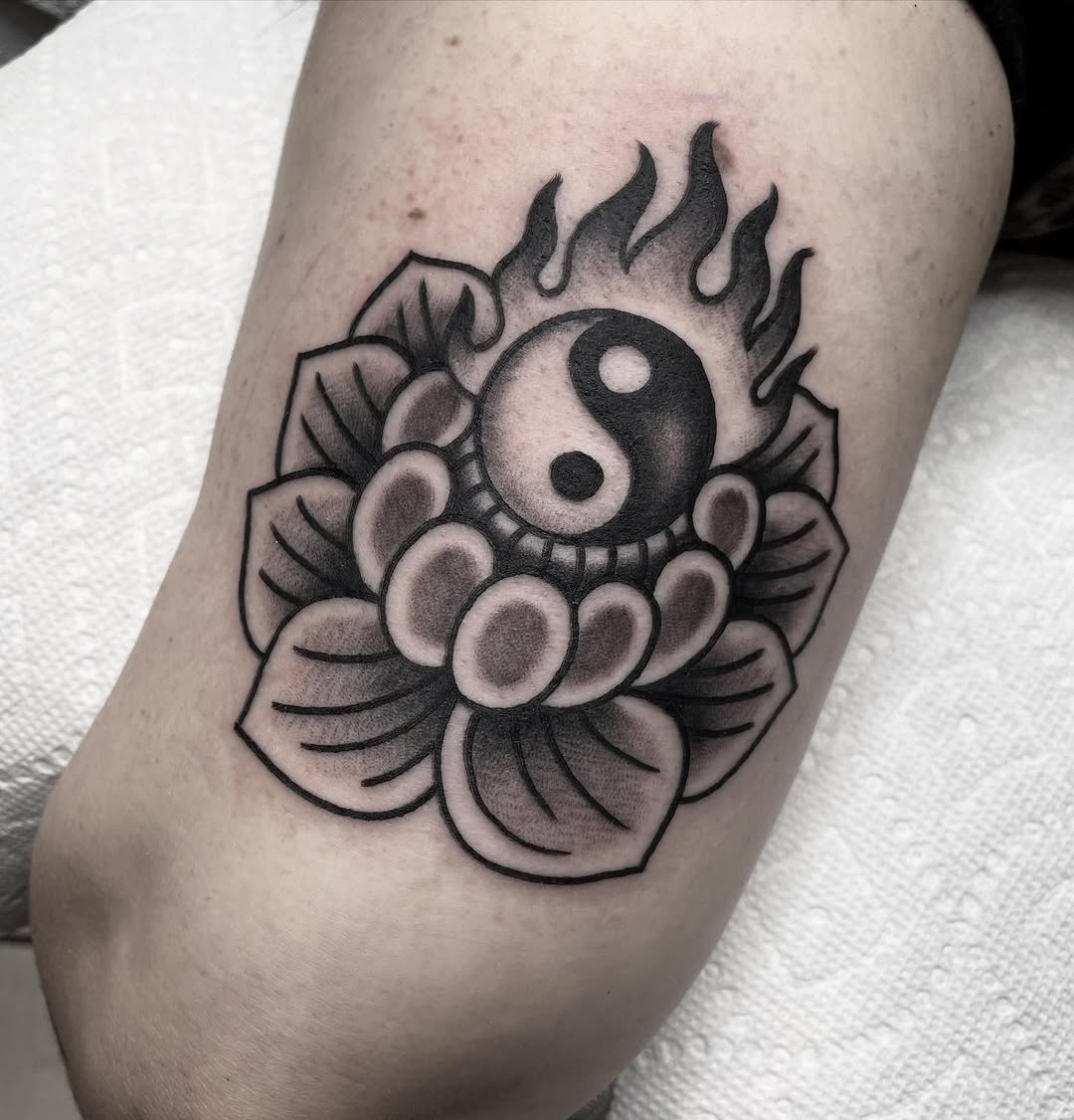 Tattoo by @katbarrieau — american_traditional, black_and_grey
