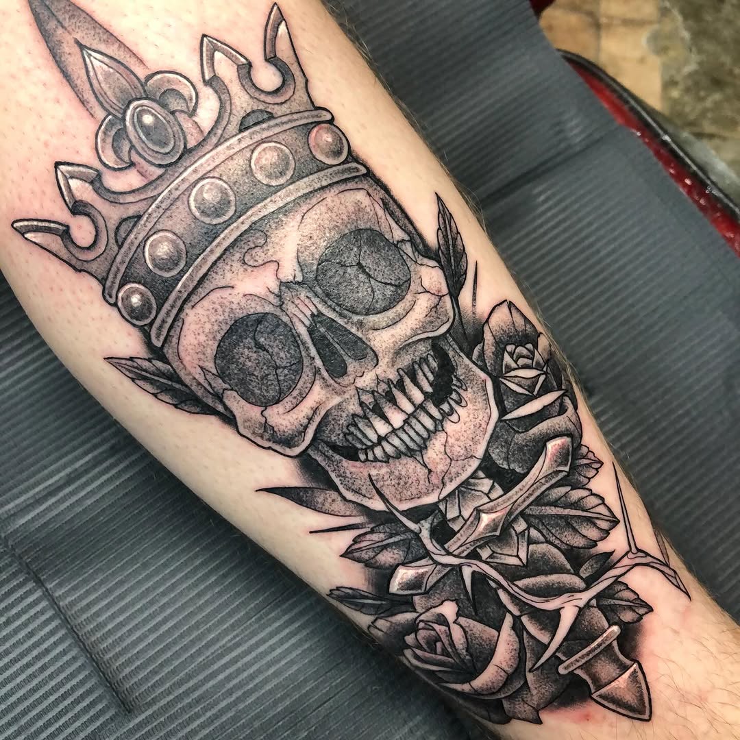Tattoo by @velesara_tattoo — black_and_grey, realism