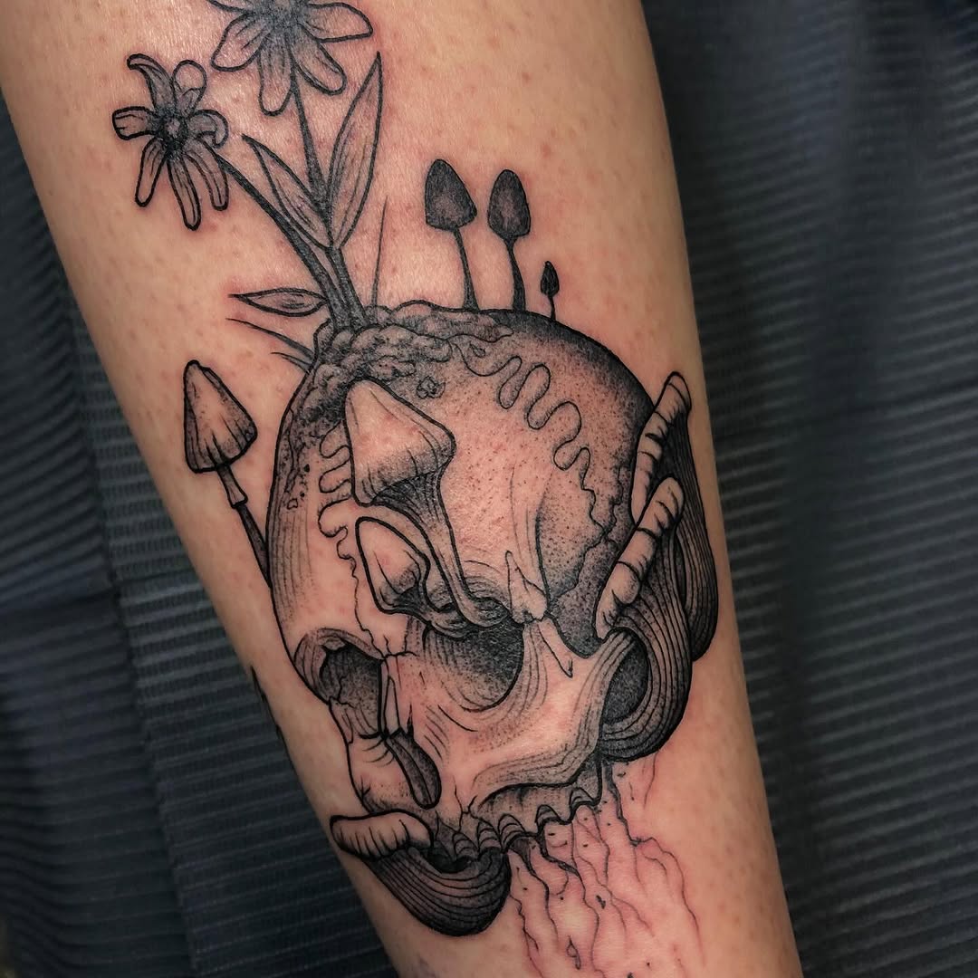 Tattoo by @velesara_tattoo — dark_realism, dotwork