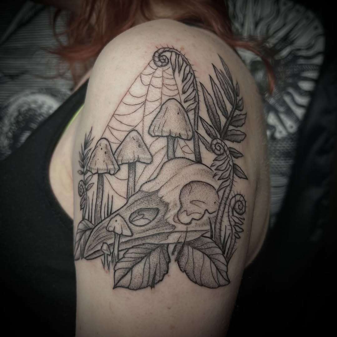 Tattoo by @velesara_tattoo — black_and_grey, illustrative
