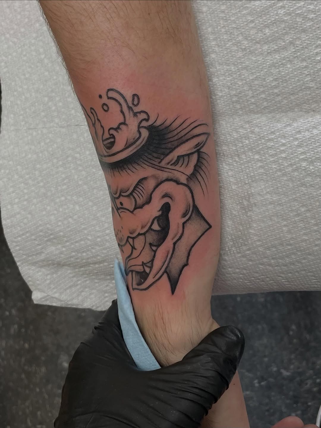 Tattoo by @mharristattoos — japanese_irezumi, black_and_grey