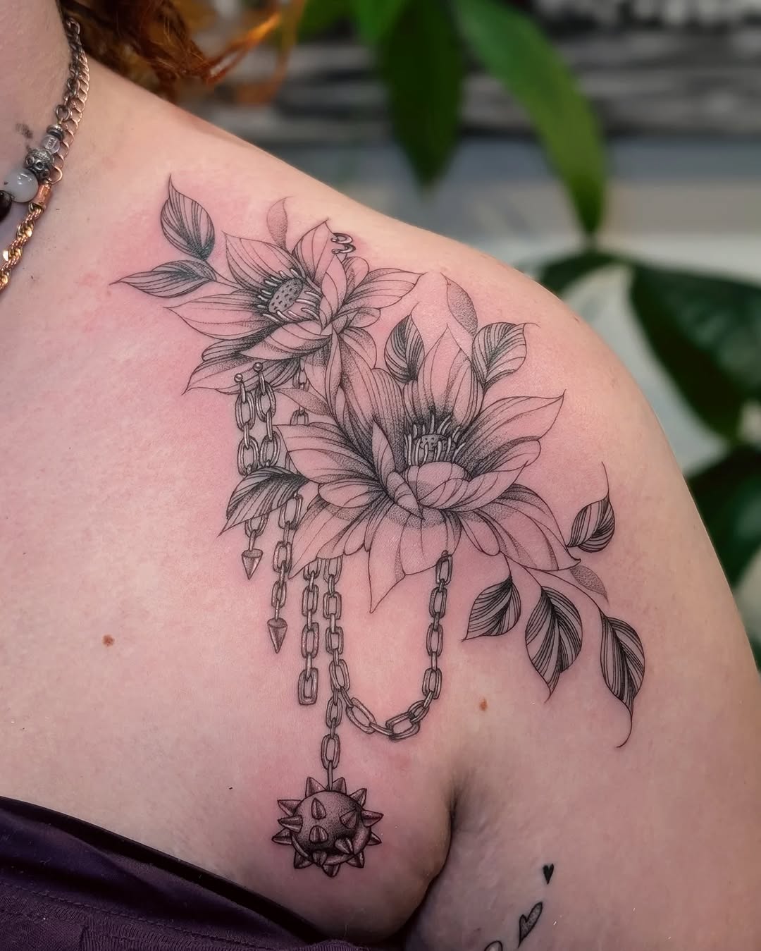 Tattoo by @cats.inks โ fine_line, black_and_grey