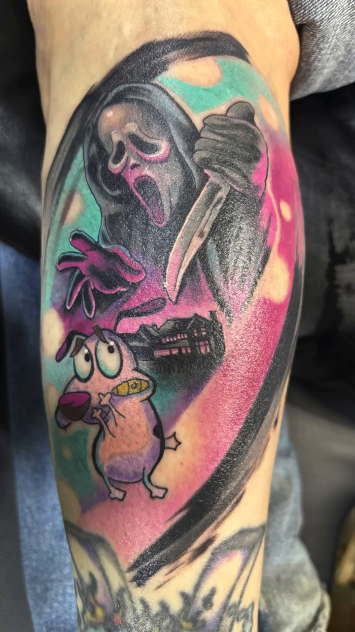 Tattoo by @ef86_vs1 — new_school, trash_polka