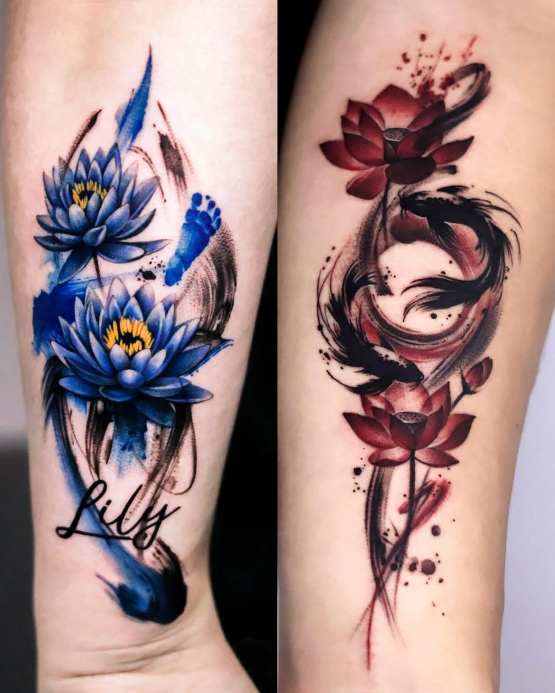Tattoo by @kaki_tattooer โ watercolor, lettering_script