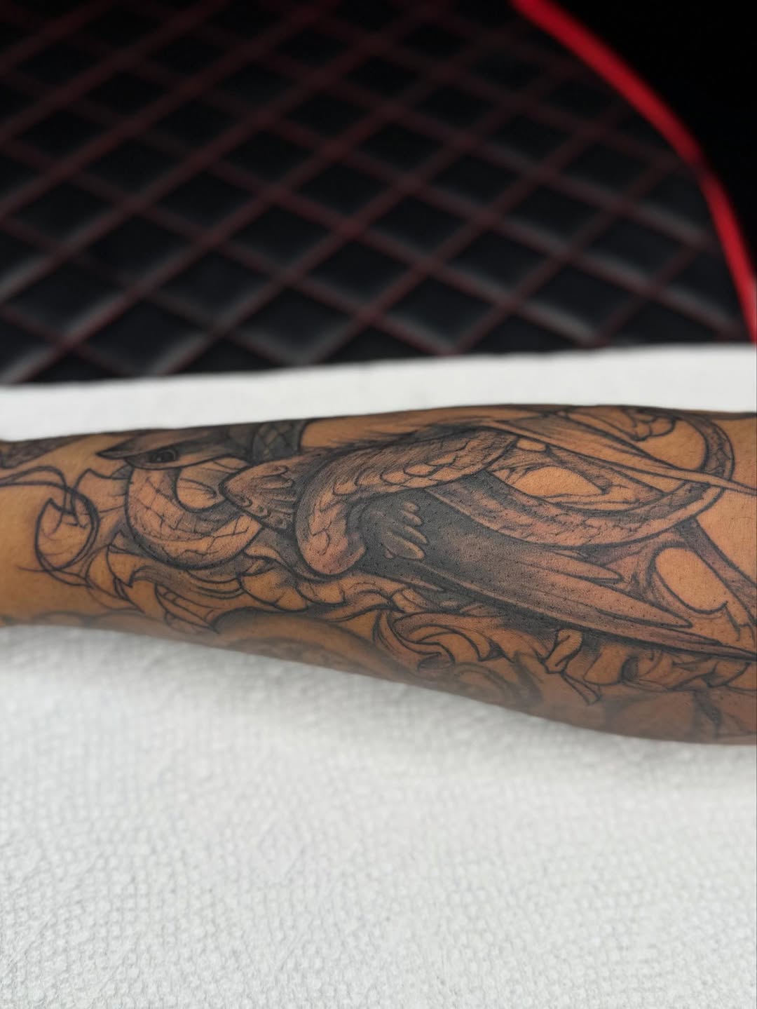 Tattoo by @inkhazmat — black_and_grey