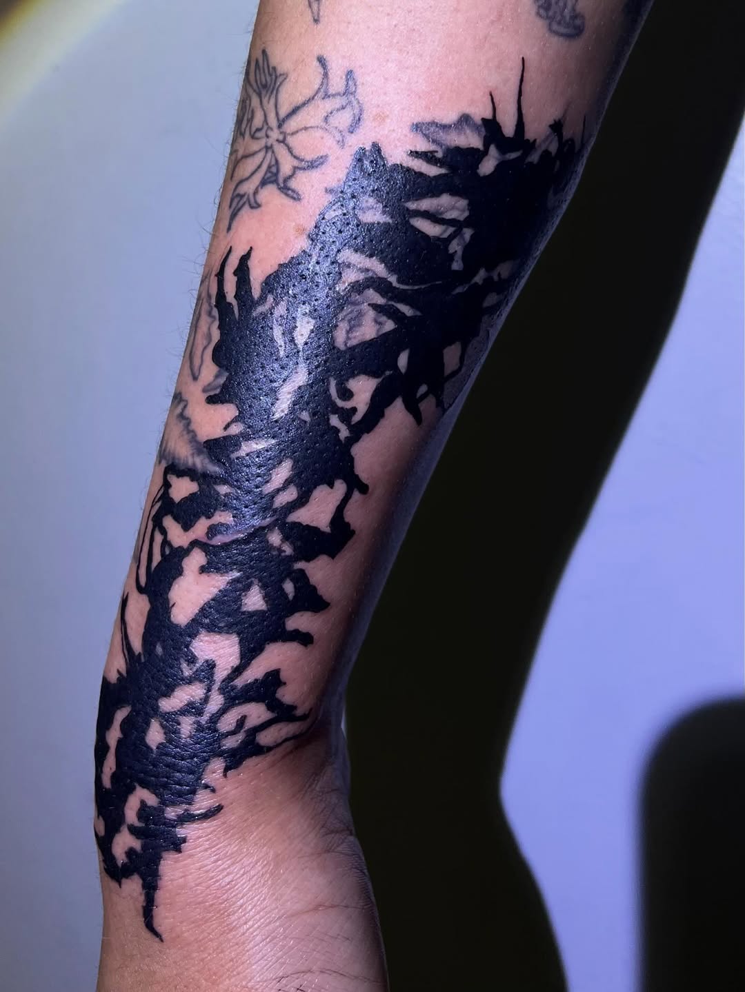 Tattoo by @godsfirmgrip — blackwork
