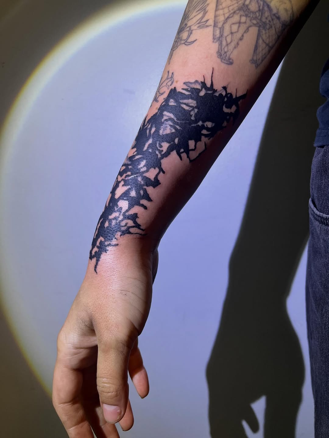 Tattoo by @godsfirmgrip — blackwork