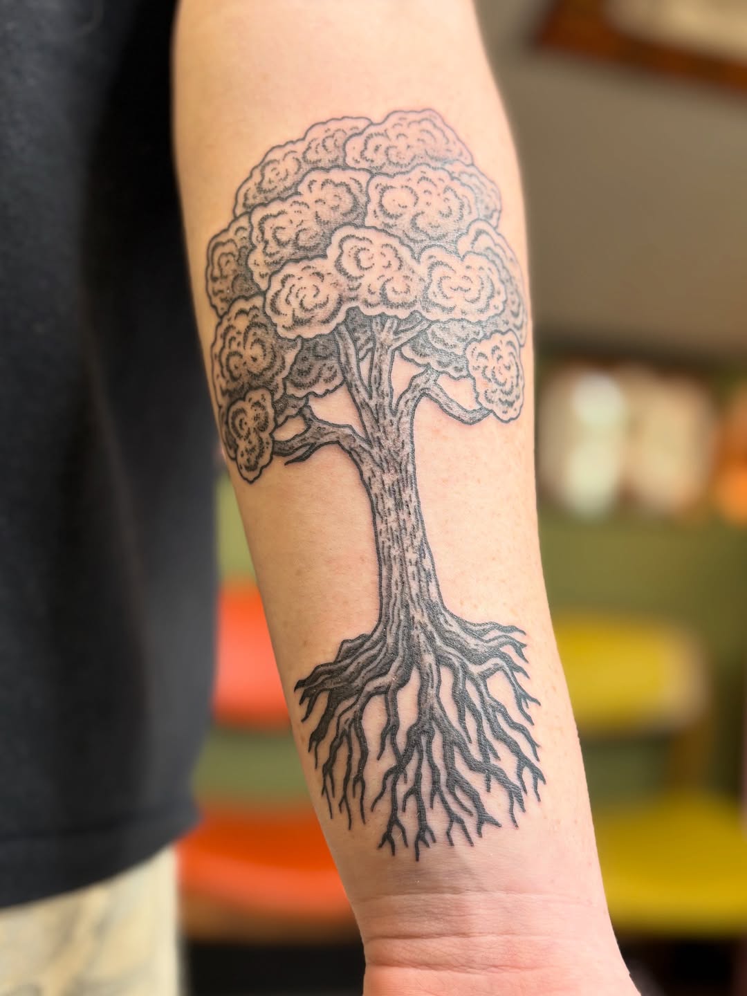 Tattoo by @raemarieshaktiii — black_and_grey, dotwork