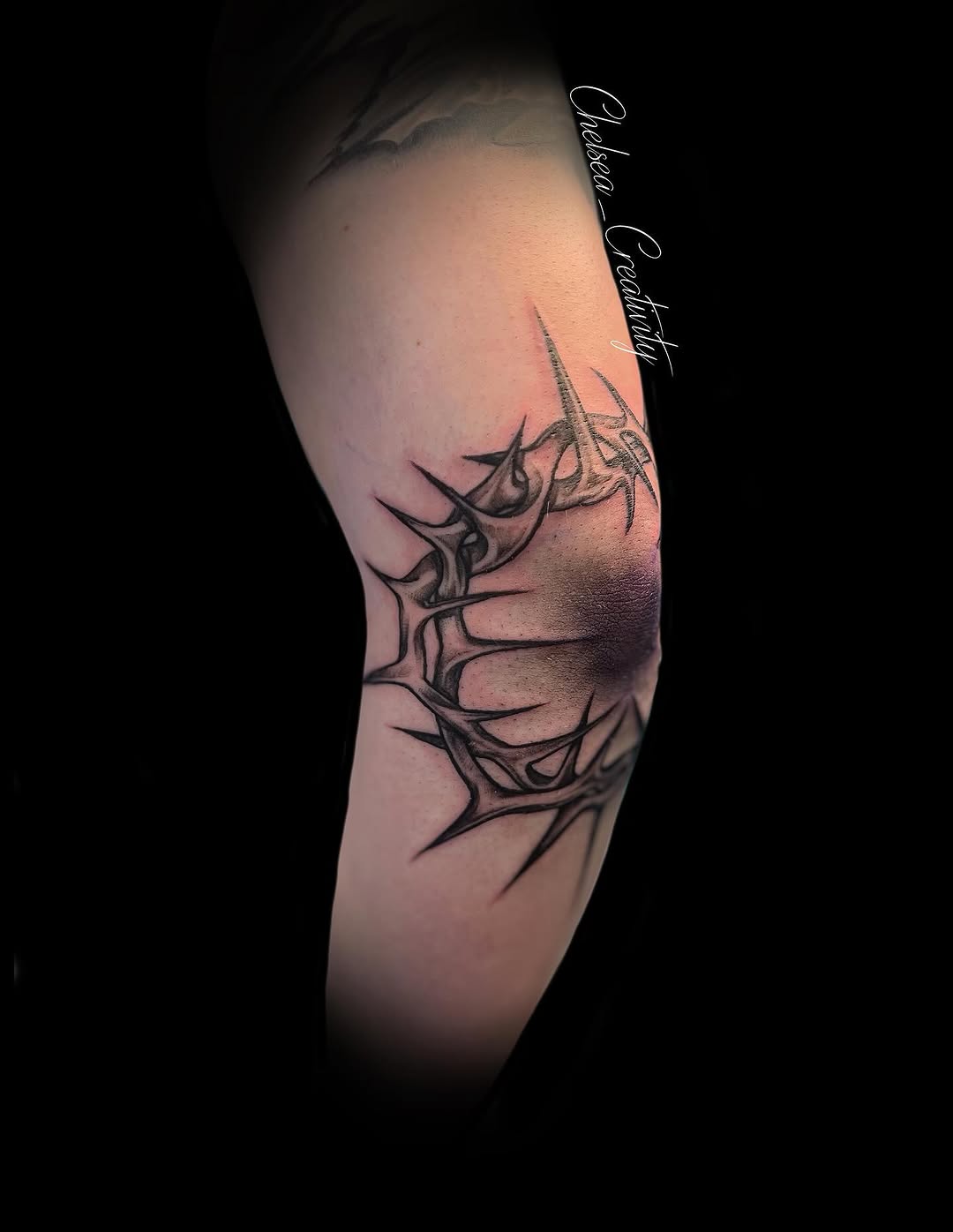 Tattoo by @chelsea_creativity — blackwork, illustrative
