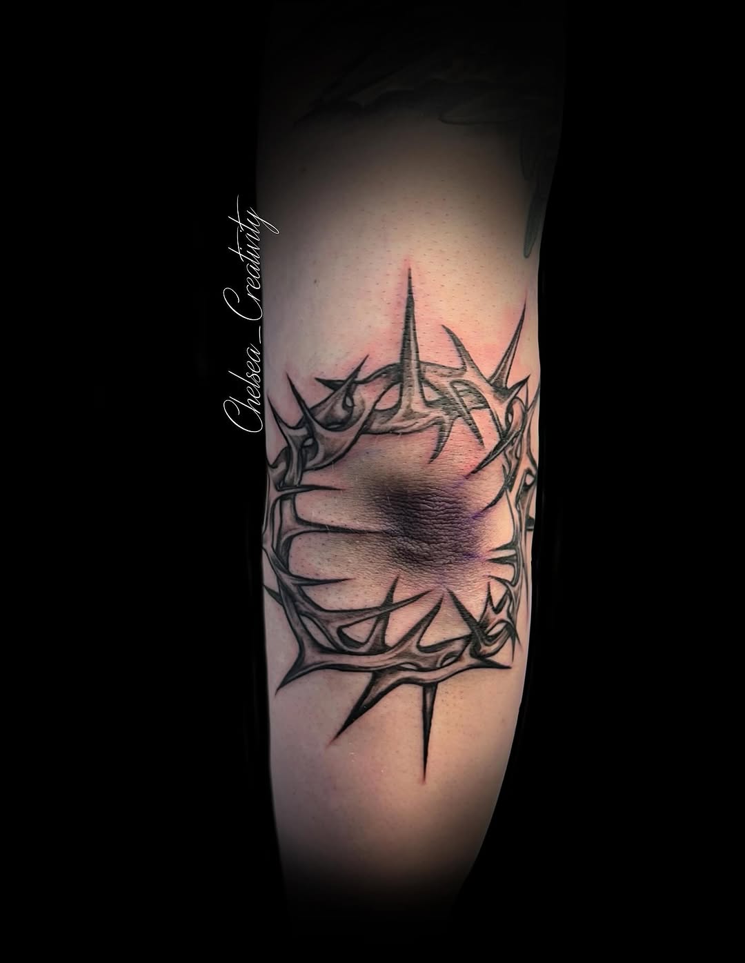 Tattoo by @chelsea_creativity — blackwork, illustrative
