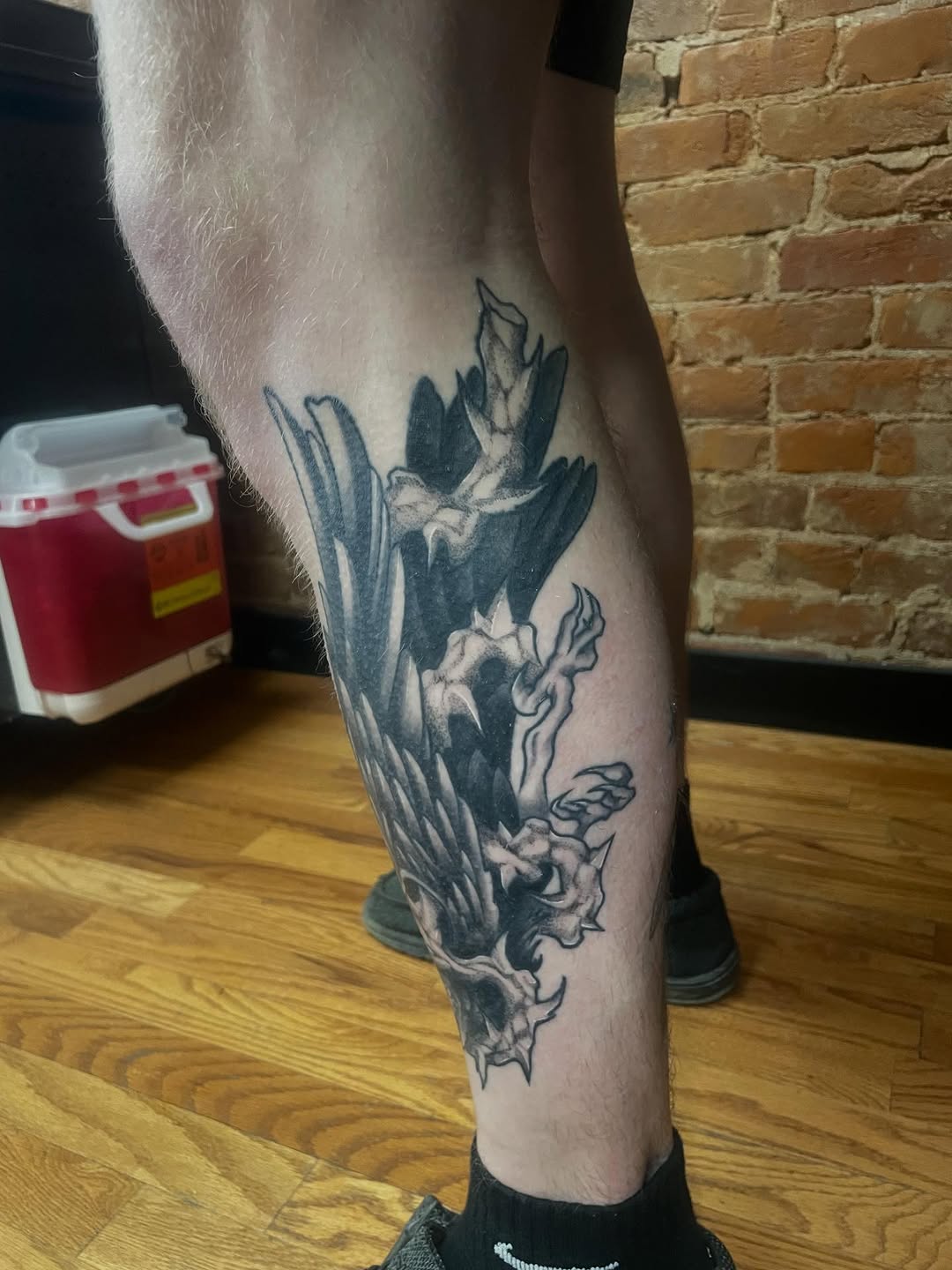 Tattoo by @auzzy.inkpirate — blackwork, dark_realism